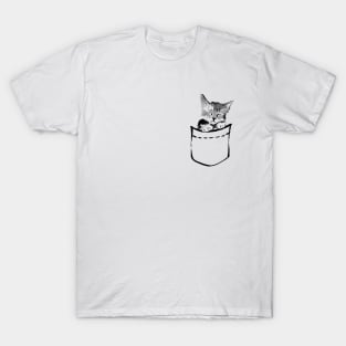 pocket cute cat T-Shirt